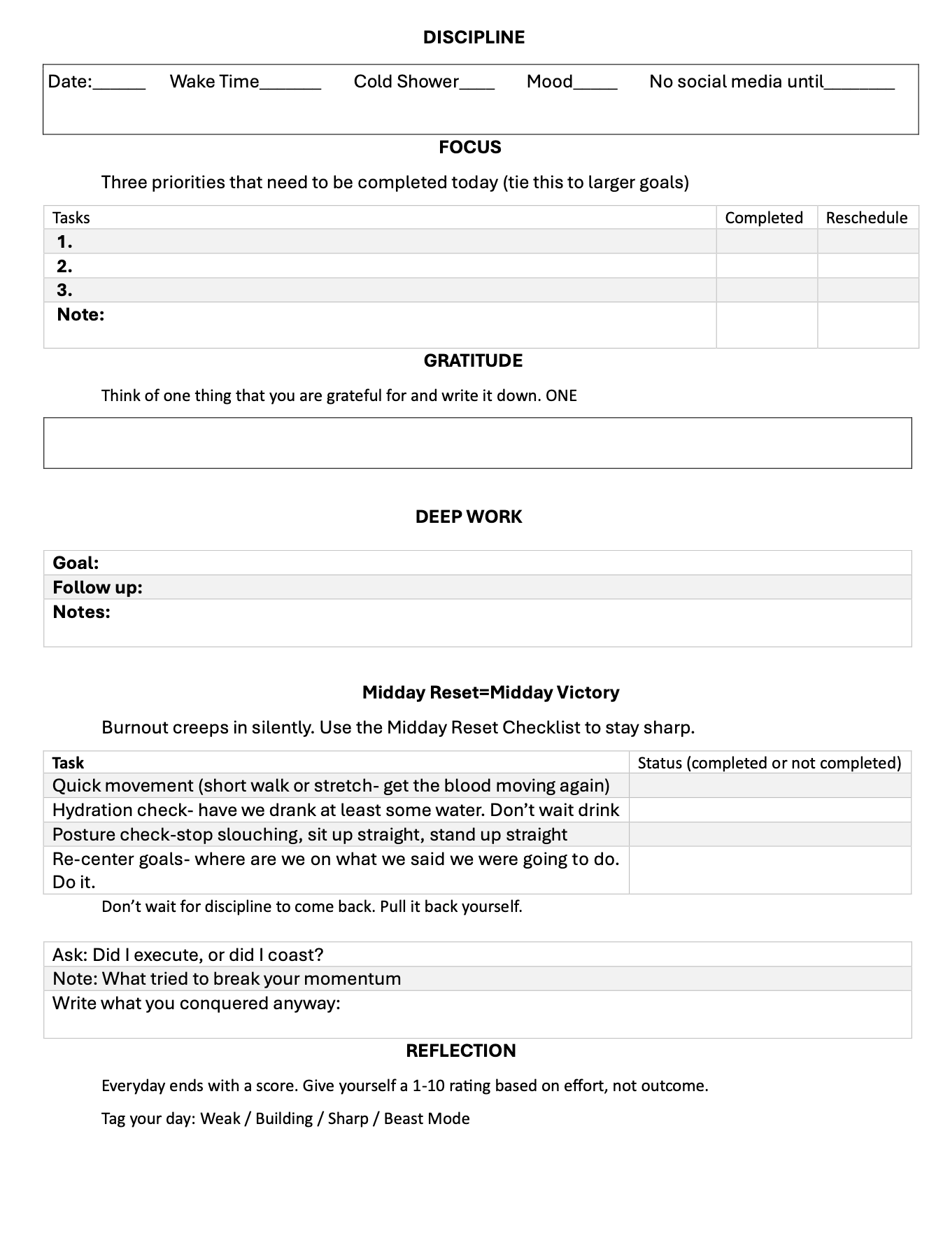 90-Day Fitness and Nutrition Planner